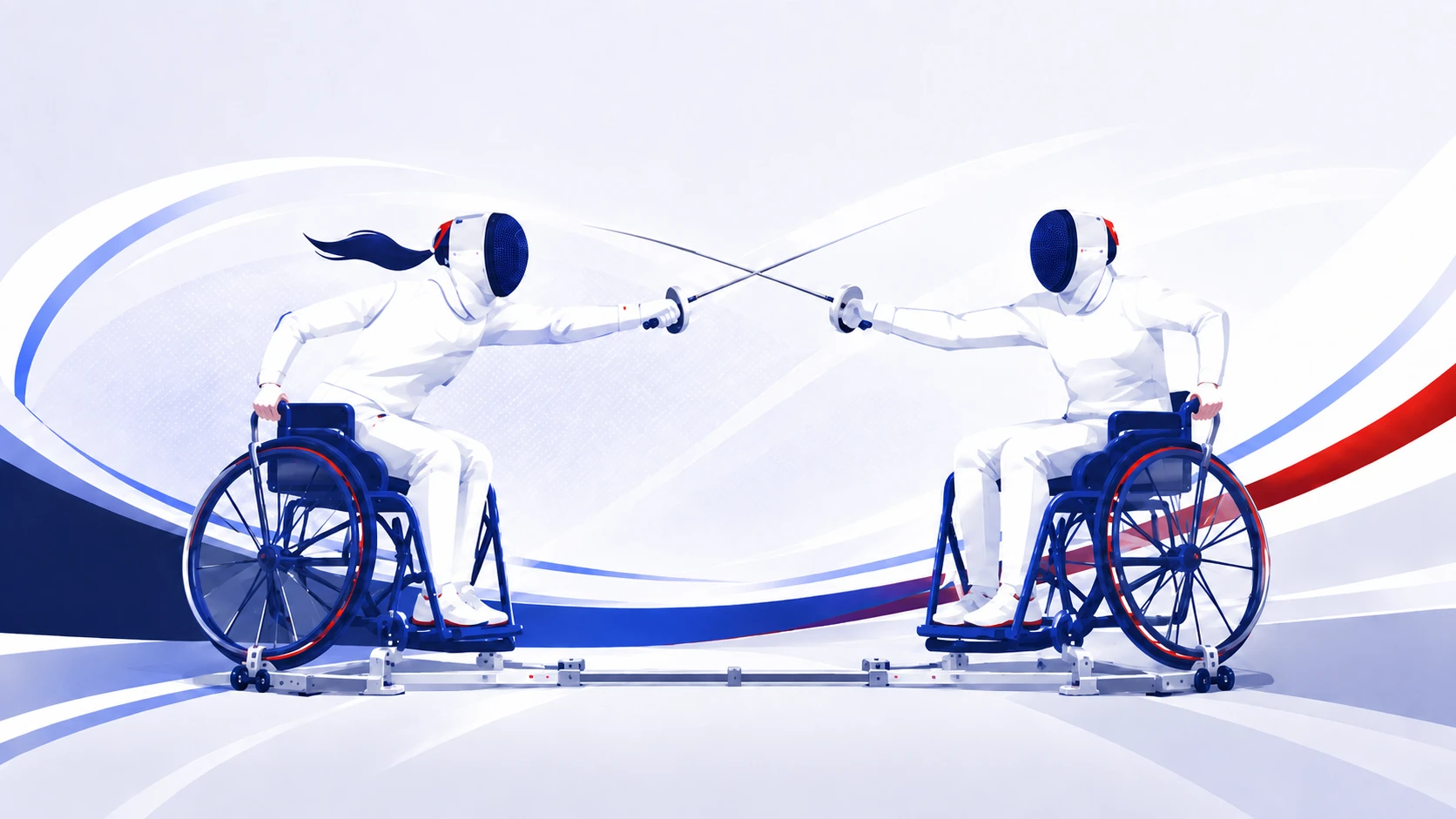 Illustration : assaut entre deux tireurs en fauteuil